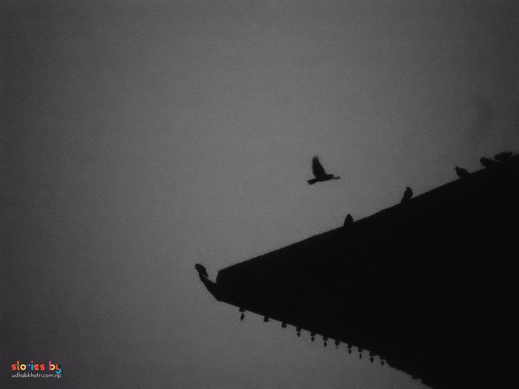 Wide street view in Kathmandu — vintage CCD camera