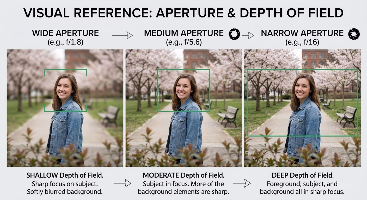 Zone focusing distance chart example